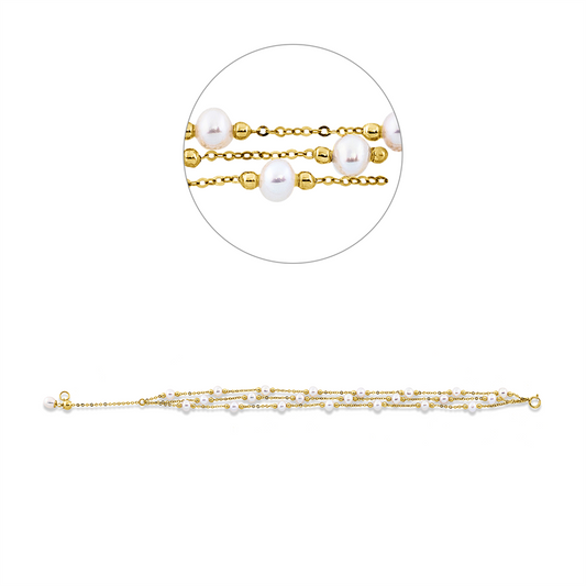 Armband 18 kt GG, 1 SW weiß 4,5 mm, 22 SW weiß 4 mm