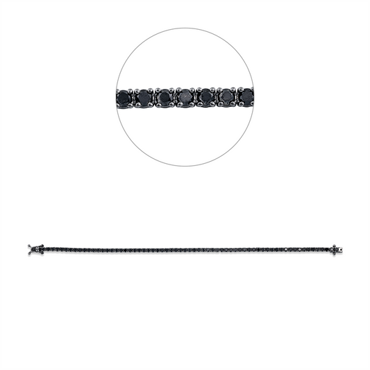 Armband 18 kt WG, Fassung schwarz rhodiniert, 65 Brill. 3,56 ct, schwarz