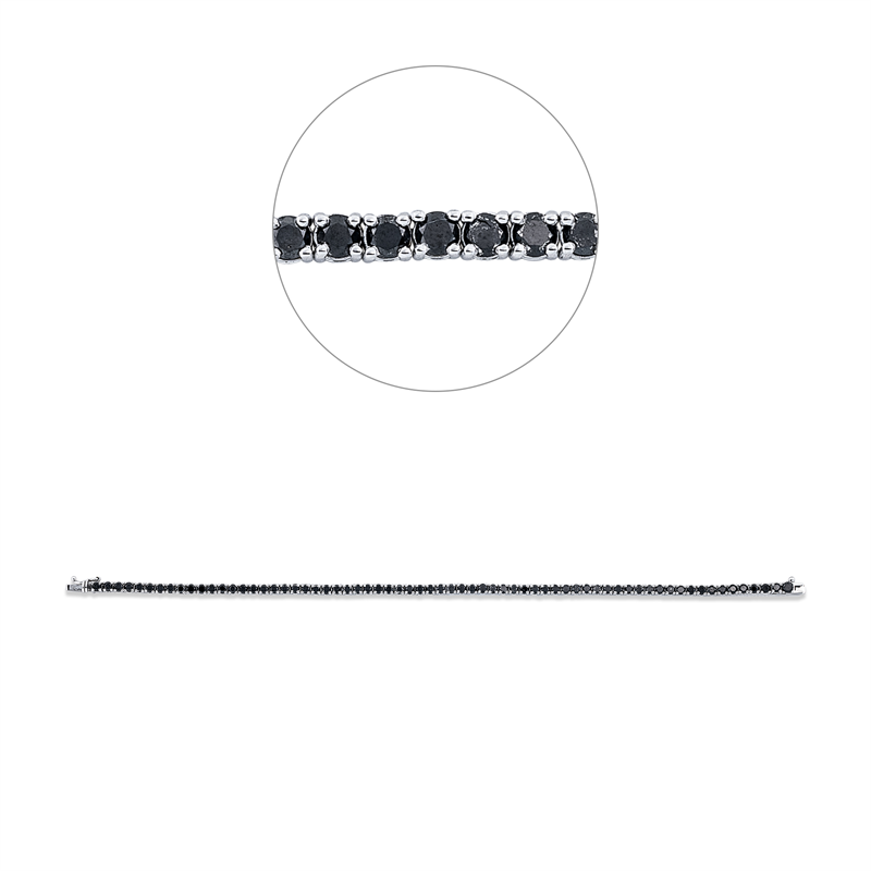 Armband 18 kt WG, 67 Brill. 4,01 ct, schwarz