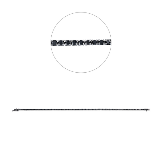 Armband 18 kt WG, Fassung schwarz rhodiniert, 93 Brill. 1,00 ct, schwarz