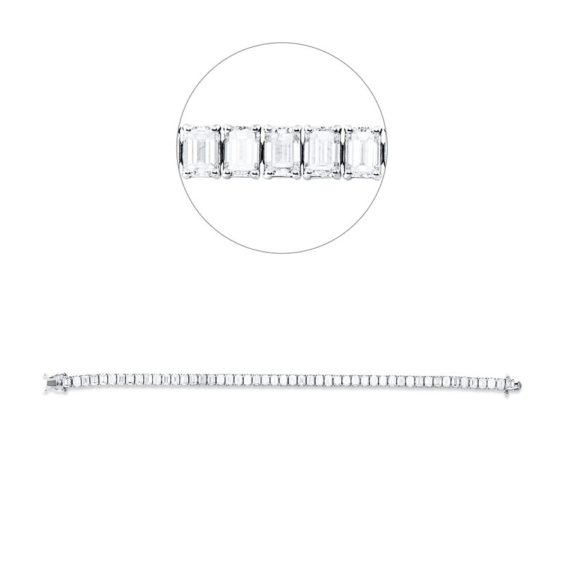 Armband 18 kt WG, 50 Sm.schliff 12,63 ct, TW-vsi/si