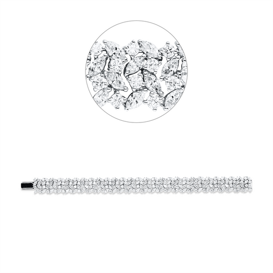Armband 18 kt WG, 112 Brill. 5,28 ct, D/TW-vsi/si, 112 Nav. 9,51 ct, D/TW-vsi/si
