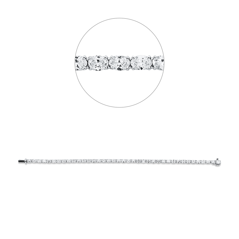 Armband 18 kt WG, 39 Oval 5,69 ct, D/TW-vsi/si
