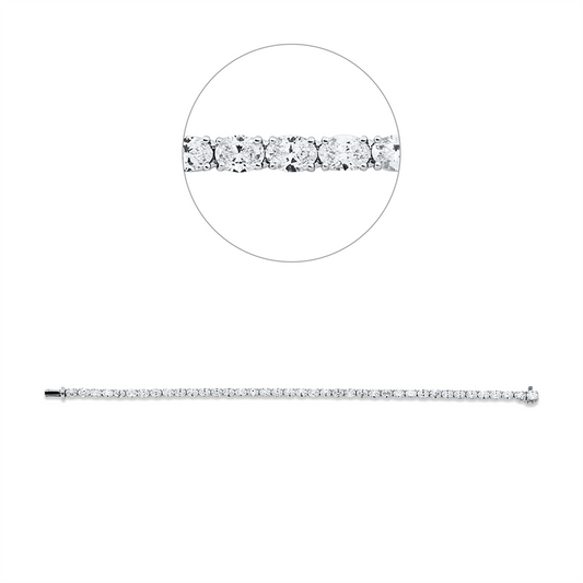 Armband 18 kt WG, 39 Oval 5,69 ct, D/TW-vsi/si