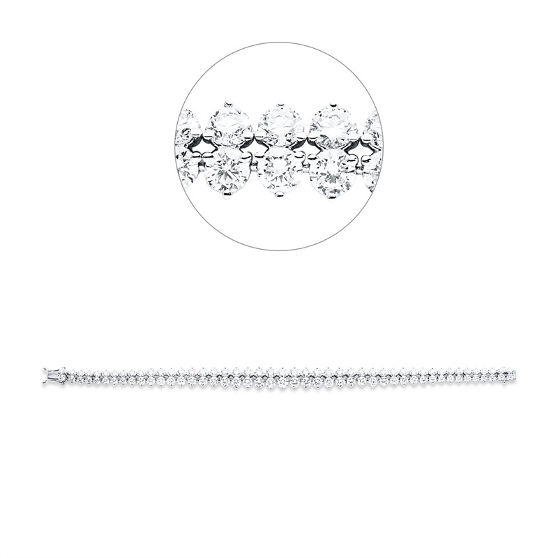 Armband 18 kt WG, 92 Brill. 13,35 ct, TW-si