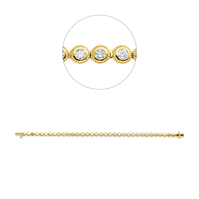 Armband 18 kt GG, 21 Brill. 1,45 ct, TW-si