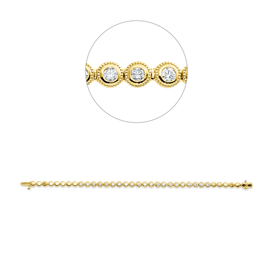 Armband 18 kt GG, 21 Brill. 1,45 ct, TW-si