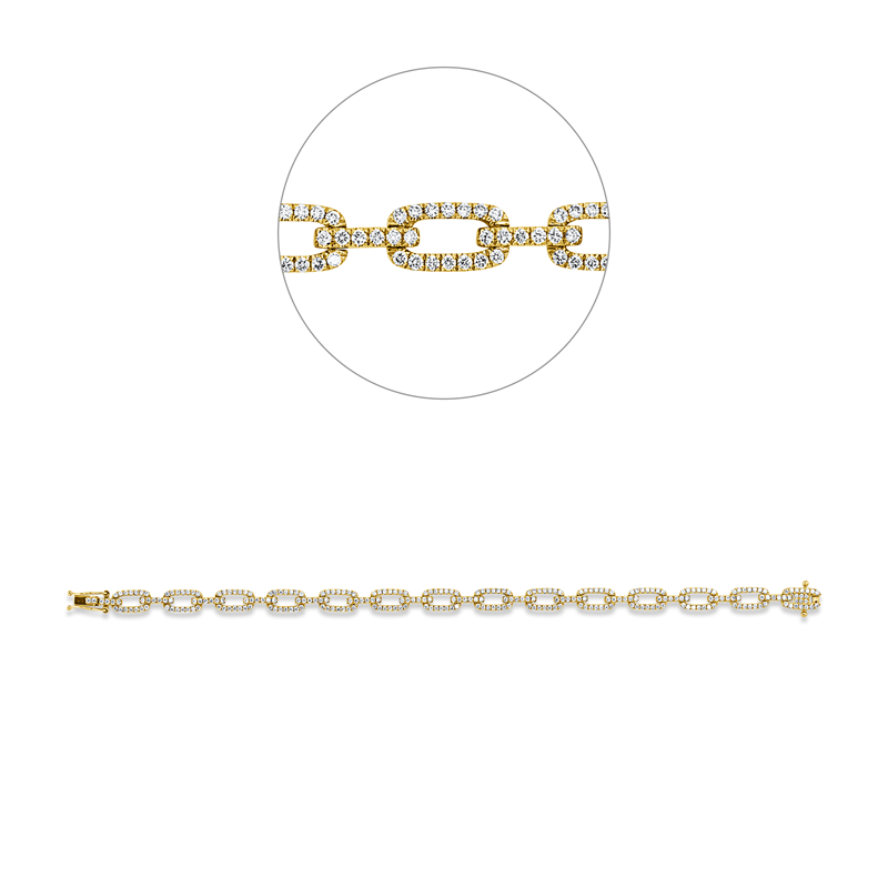 Armband 18 kt GG, 286 Brill. 1,93 ct, W-si