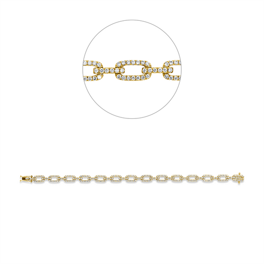 Armband 18 kt GG, 286 Brill. 1,93 ct, W-si
