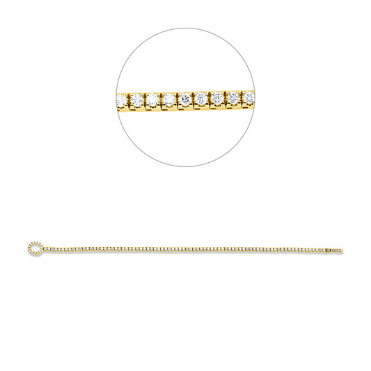 Armband 18 kt GG, 19 Brill. 0,25 ct, TW-si, 81 Brill. 1,62 ct, TW-si