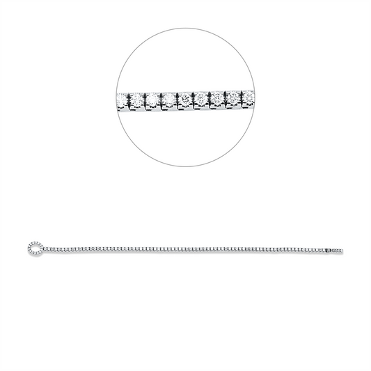 Armband 18 kt WG, 19 Brill. 0,25 ct, TW-si, 81 Brill. 1,62 ct, TW-si