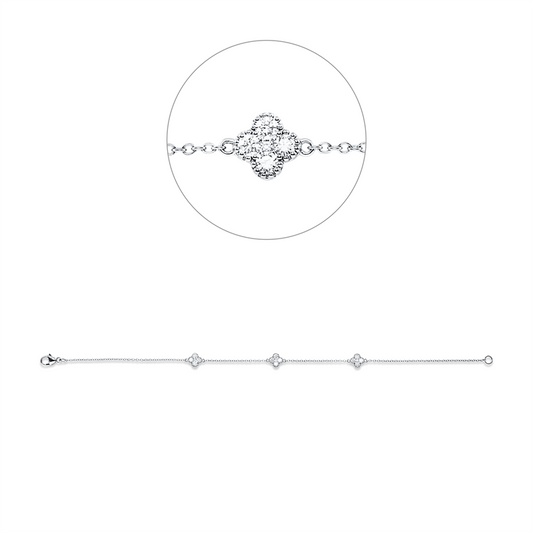 Armband 18 kt WG, 3 Brill. 0,04 ct, TW-si, 12 Brill. 0,48 ct, TW-si