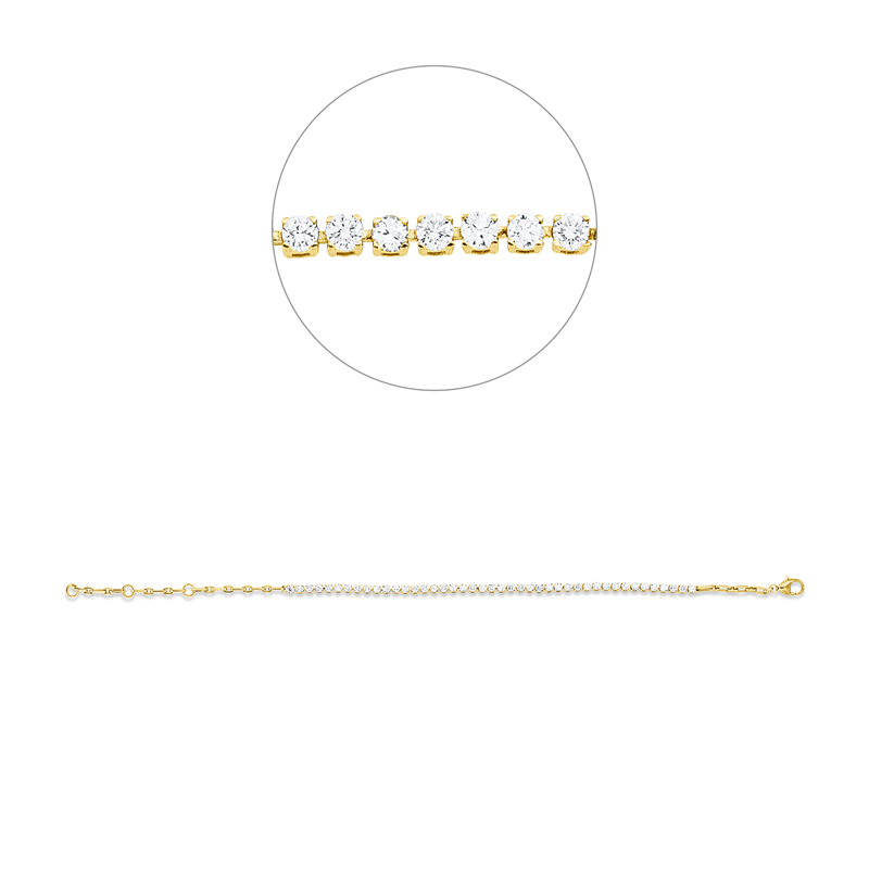 Armband 18 kt GG, 43 Brill. 1,51 ct, TW-si