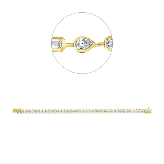 Armband 18 kt GG+WG, 42 Oval 4,47 ct, TW-si