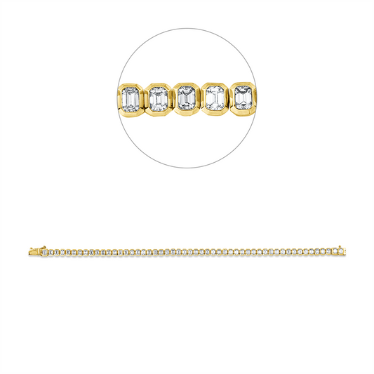 Armband 18 kt GG+WG, 52 Sm.schliff 4,51 ct, TW-si