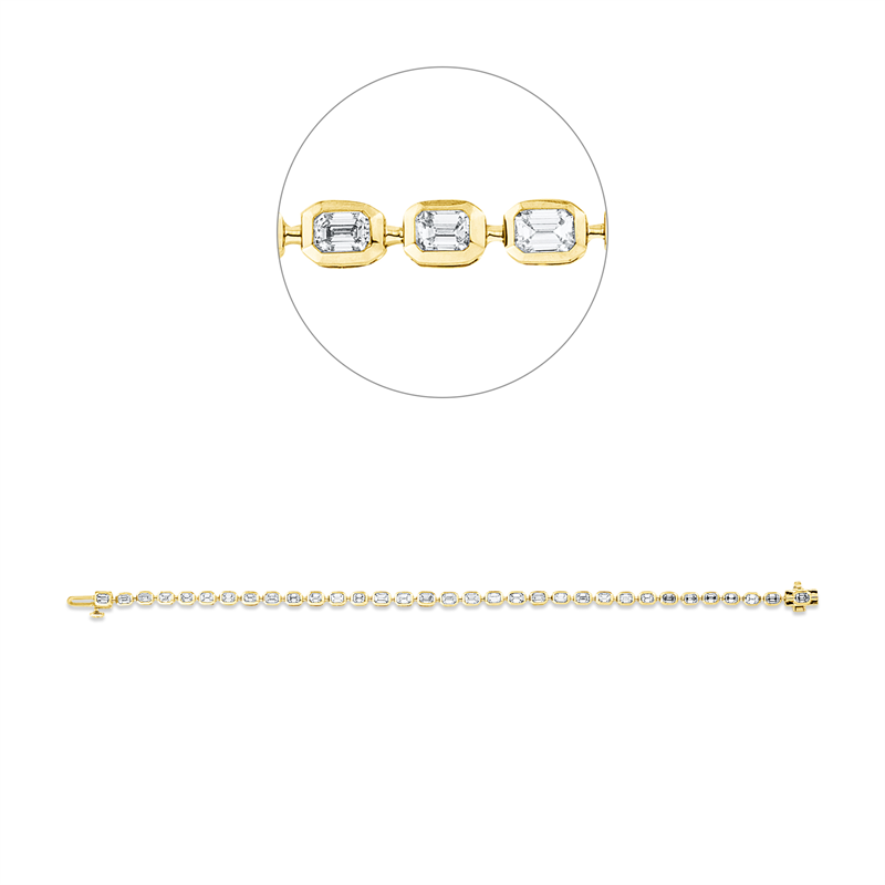Armband 18 kt GG+WG, 33 Sm.schliff 3,31 ct, TW-si