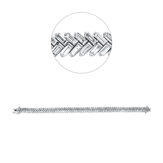 Armband 14 kt WG, 126 Bag. 5,64 ct, TW-vsi/si