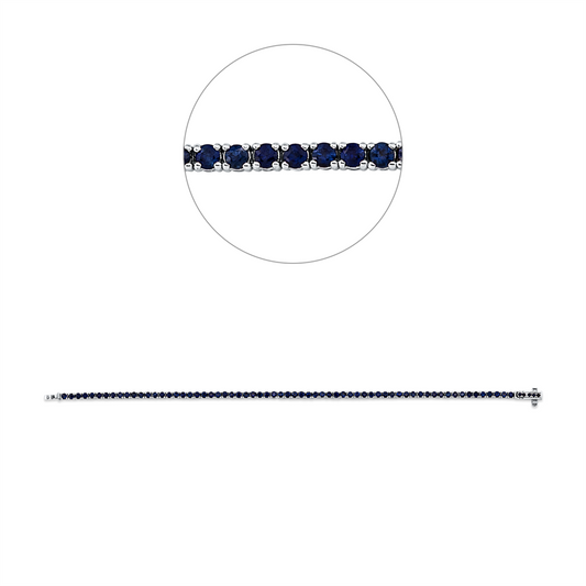 Armband 14 kt WG, 65 Saphire 2,95 ct blau, 5 Saphire 0,05 ct blau