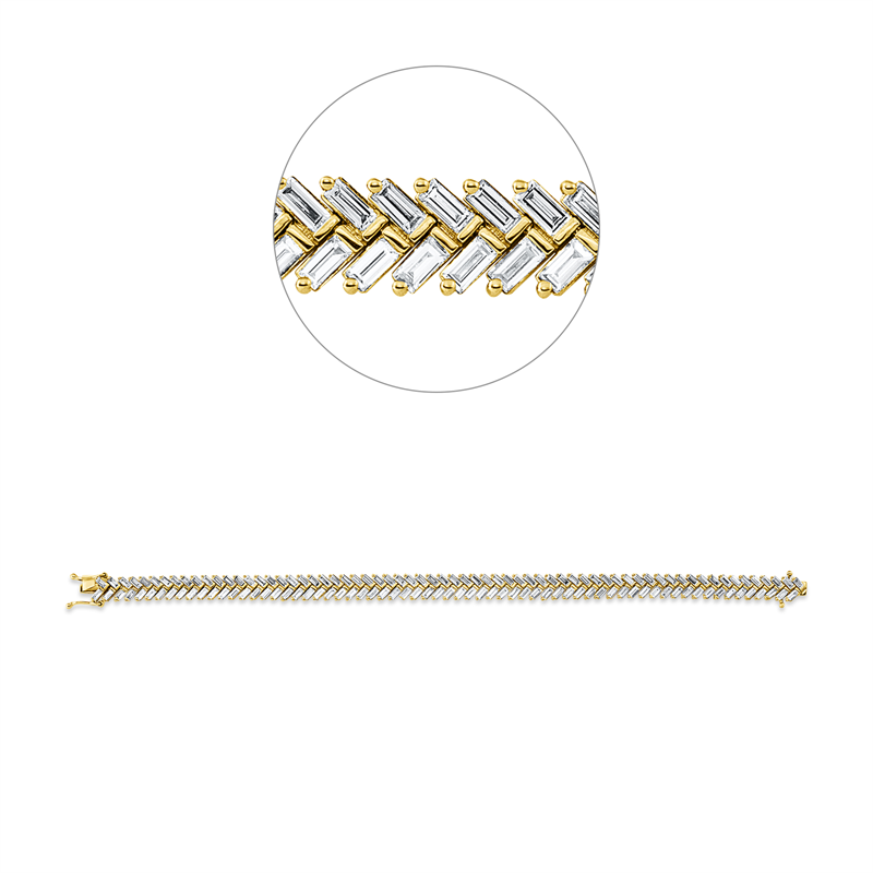 Armband 14 kt GG, 132 Bag. 5,94 ct, TW-vsi/si