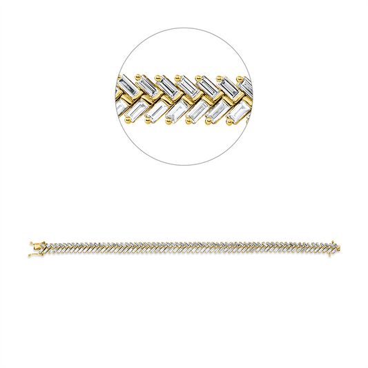 Armband 14 kt GG, 132 Bag. 5,94 ct, TW-vsi/si