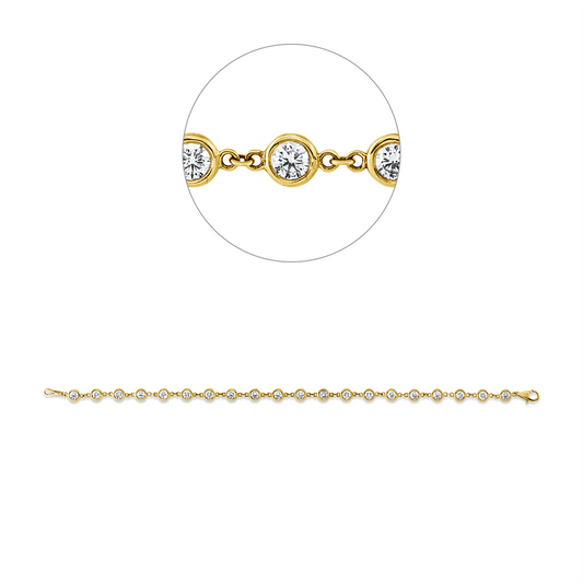 Armband 14 kt GG, 20 Brill. 2,97 ct, TW-si