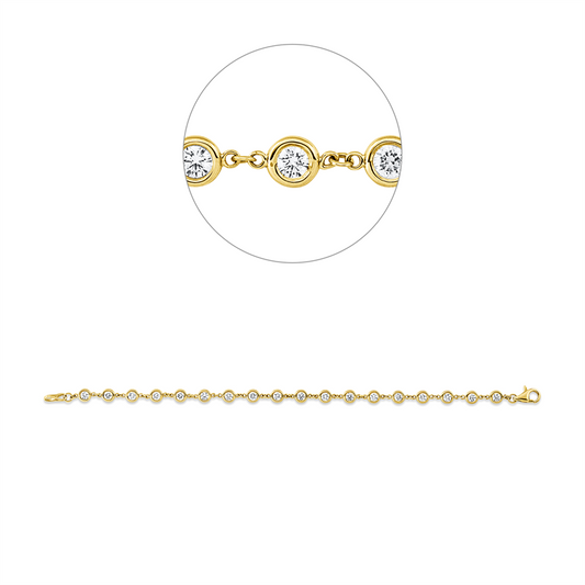 Armband 14 kt GG, 18 Brill. 1,62 ct, TW-si