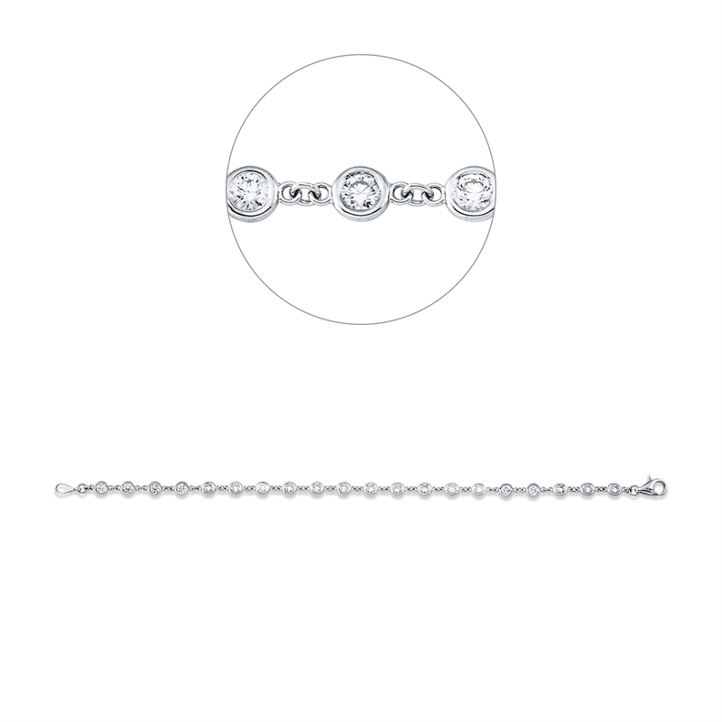 Armband 18 kt WG, 20 Brill. 1,40 ct, TW-si
