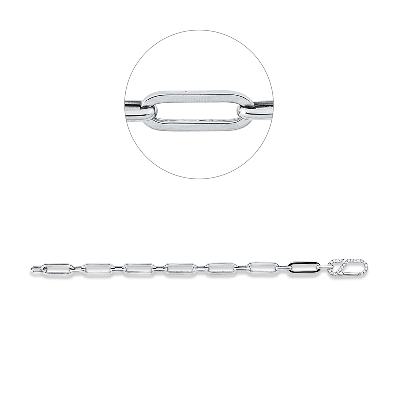 Armband 14 kt WG, 24 Brill. 0,32 ct, TW-si