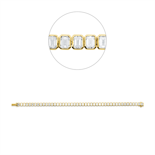 Armband 18 kt GG, 45 Sm.schliff 10,73 ct, F-vsi/si