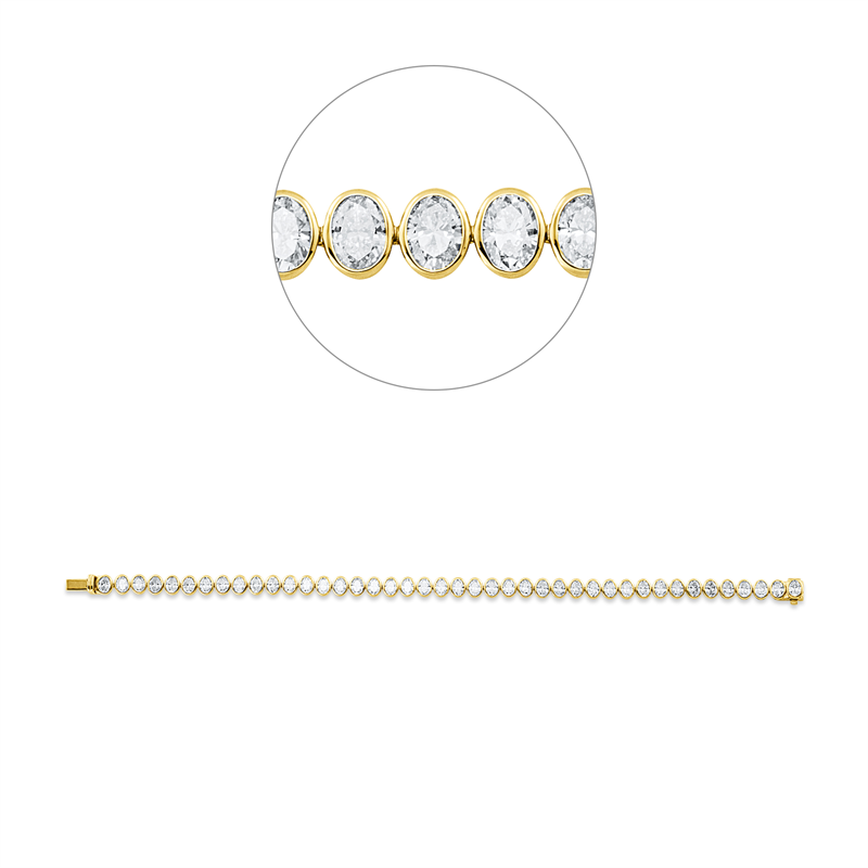 Armband 18 kt GG, 42 Oval 7,84 ct, F-vsi/si