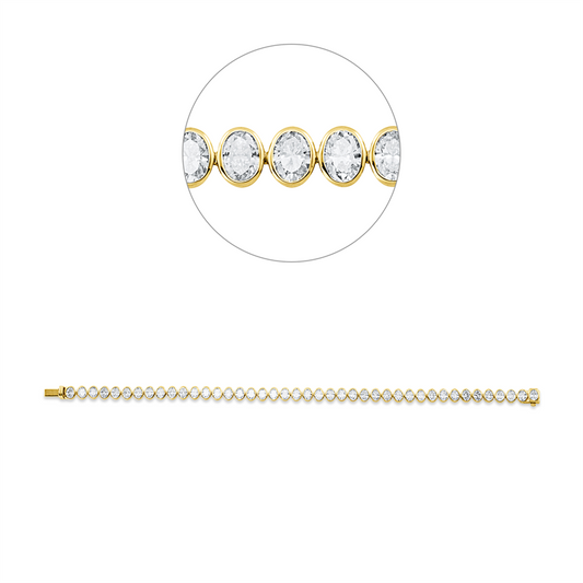 Armband 18 kt GG, 42 Oval 7,84 ct, F-vsi/si