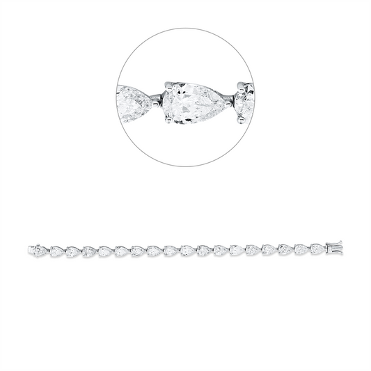 Armband 18 kt WG, 18 Tropfen 18,33 ct, TW-si