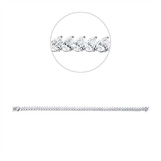 Armband 18 kt WG, 52 Tropfen 7,35 ct, F-vsi