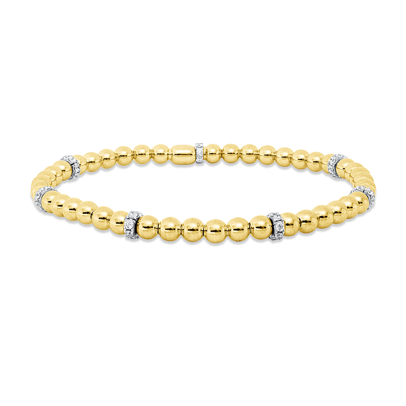 Armband 18 kt GG+WG, Flex-Band, variabel, 46 Brill. 0,76 ct, W-pi