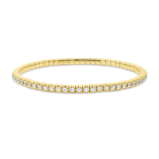Armband 18 kt GG, Flex-Band, variabel, 63 Brill. 1,78 ct, TW-si
