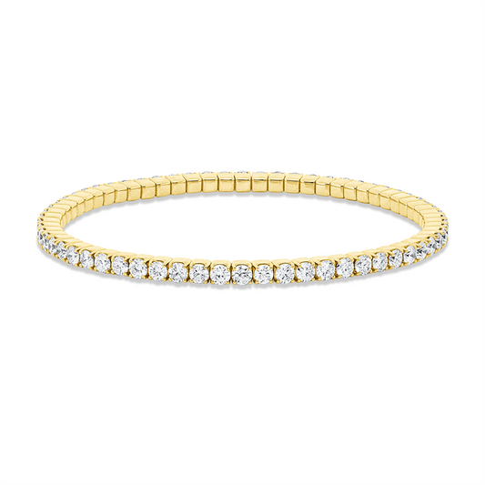 Armband 18 kt GG, Flex-Band, variabel, 64 Brill. 5,06 ct, W-pi