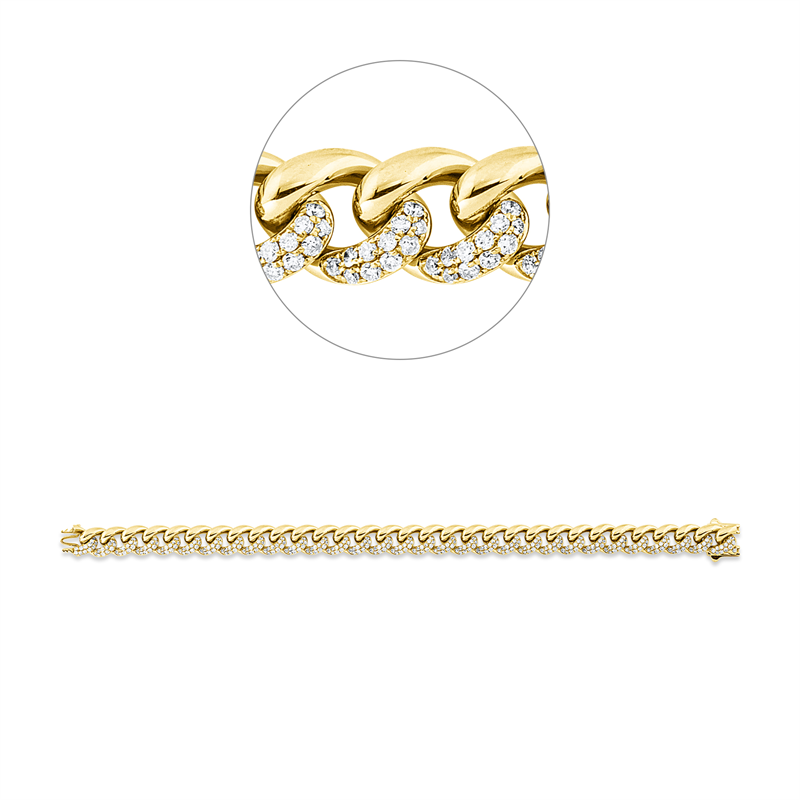 Armband 18 kt GG, 343 Brill. 2,85 ct, W-pi