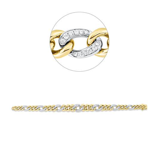 Armband 18 kt GG+WG, 84 Brill. 0,97 ct, TW-si