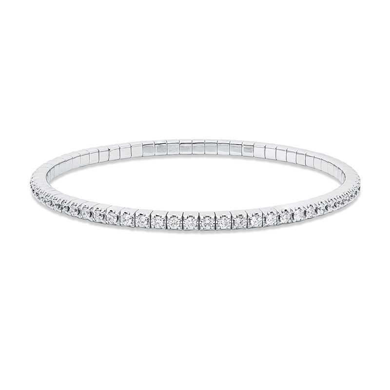 Armband 18 kt WG, Flex-Band, variabel, 68 Brill. 1,92 ct, W-pi