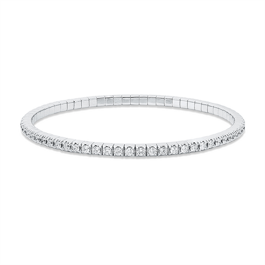 Armband 18 kt WG, Flex-Band, variabel, 68 Brill. 1,92 ct, W-pi