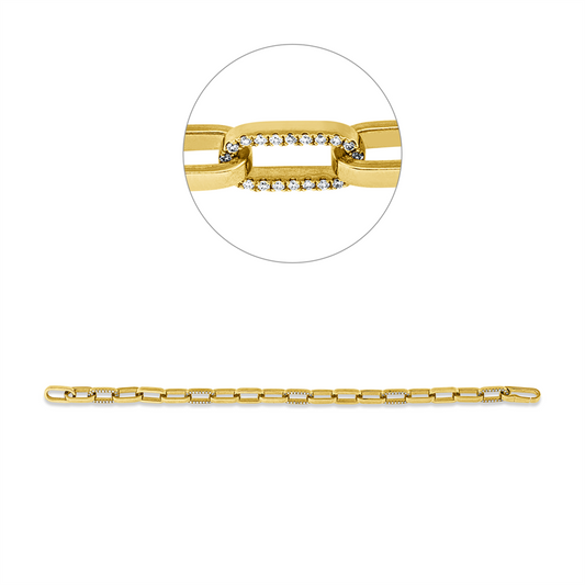 Armband 18 kt GG, 110 Brill. 0,51 ct, I-si