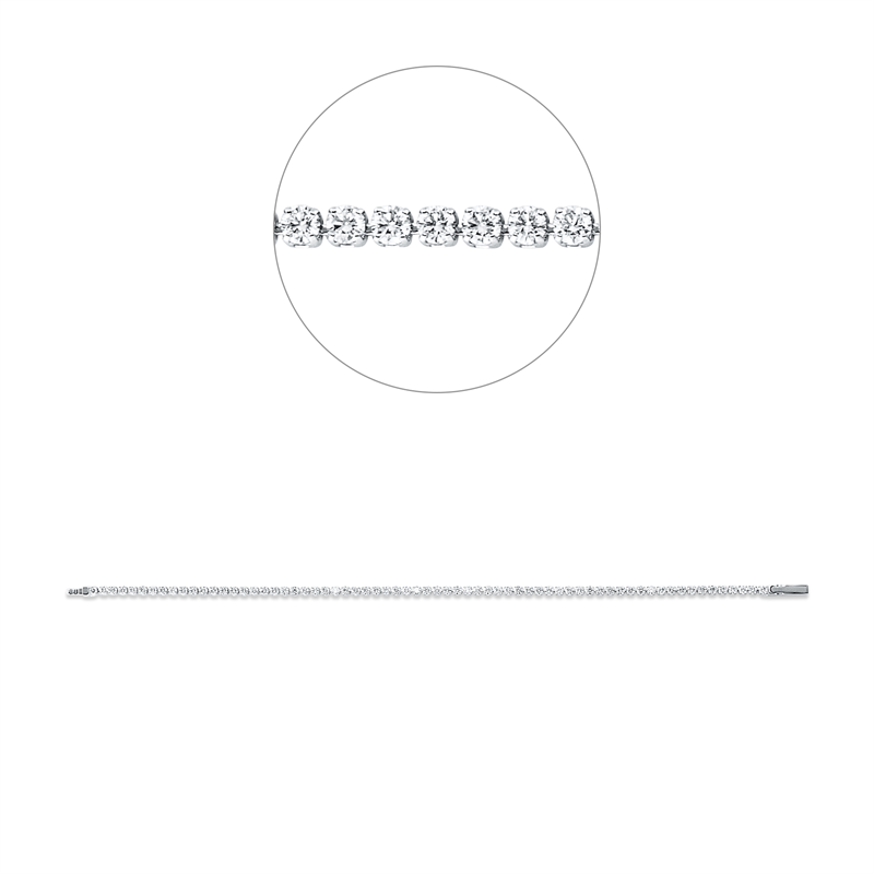 Armband 18 kt WG, 67 Brill. 2,25 ct, TW-si