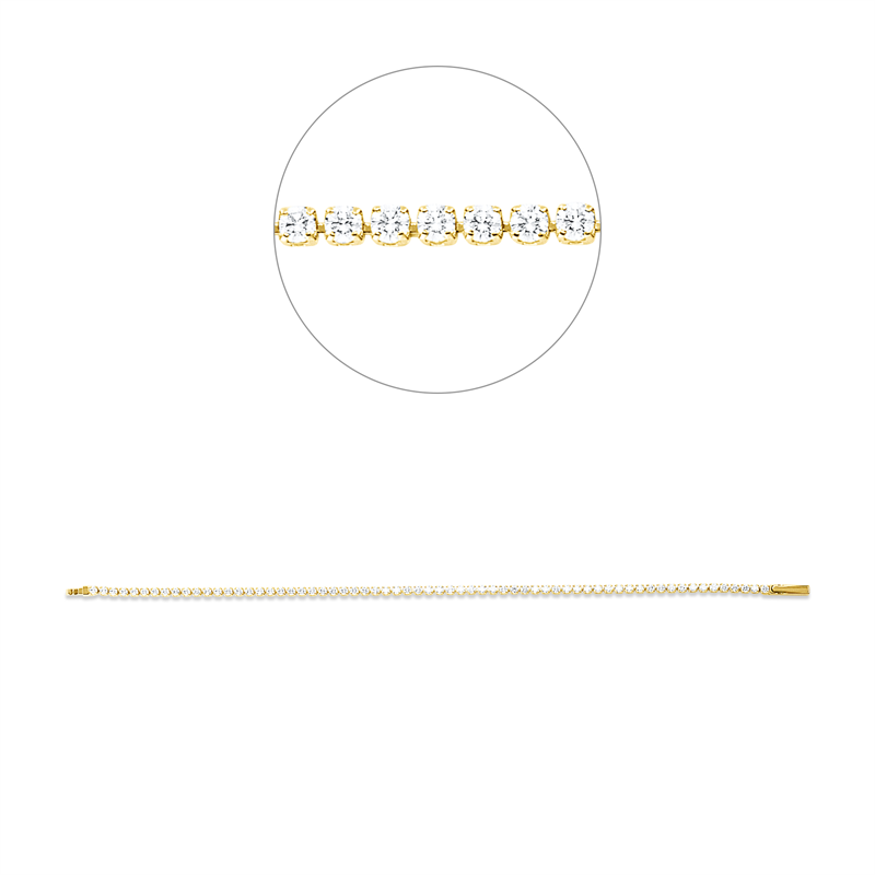 Armband 18 kt GG, 65 Brill. 1,92 ct, TW-si