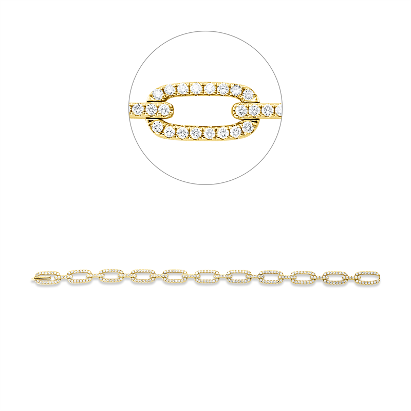 Armband 18 kt GG, 242 Brill. 2,23 ct, TW-si