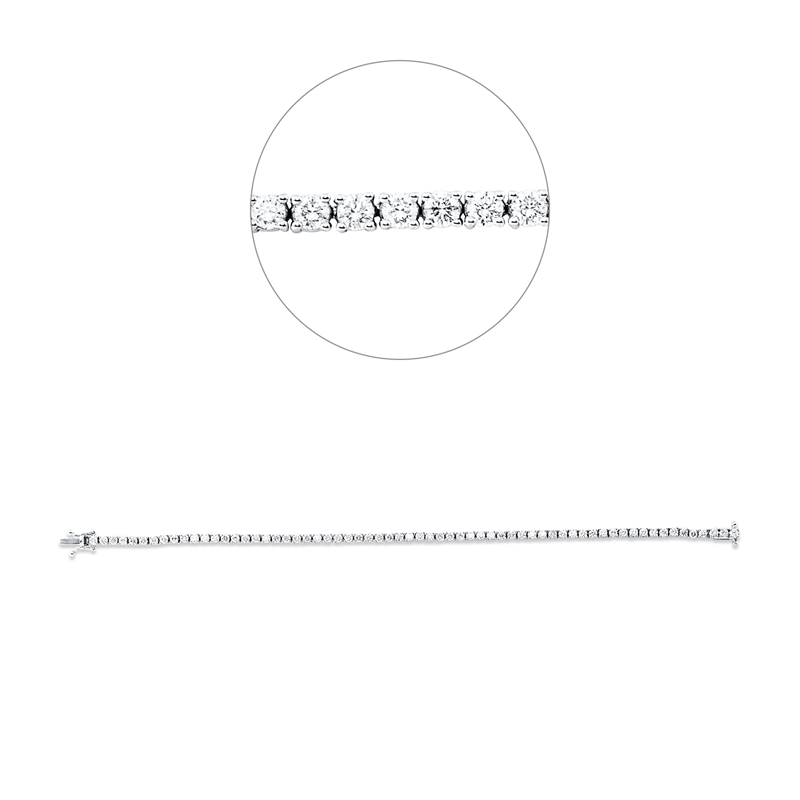 Armband 18 kt WG, 64 Brill. 2,46 ct, TW-vsi