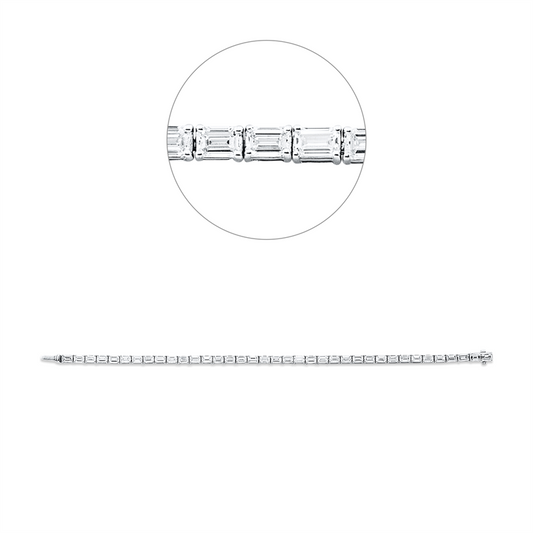 Armband 18 kt WG, 37 Sm.schliff 7,17 ct, TW-vsi