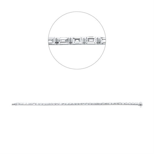 Armband 18 kt WG, 38 Bag. 2,90 ct, TW-vsi