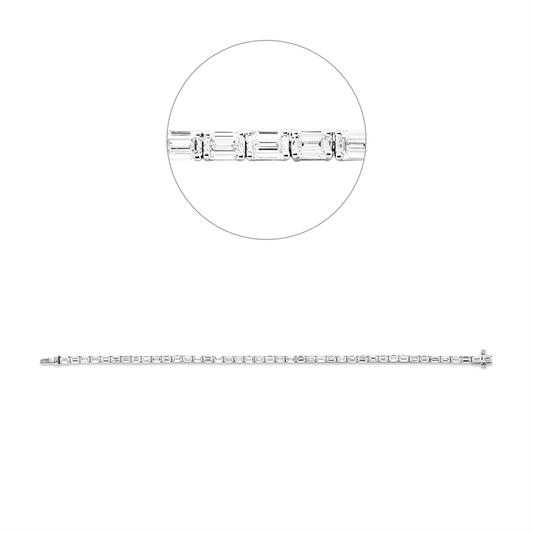 Armband 18 kt WG, 42 Bag. 6,34 ct, TW-vsi