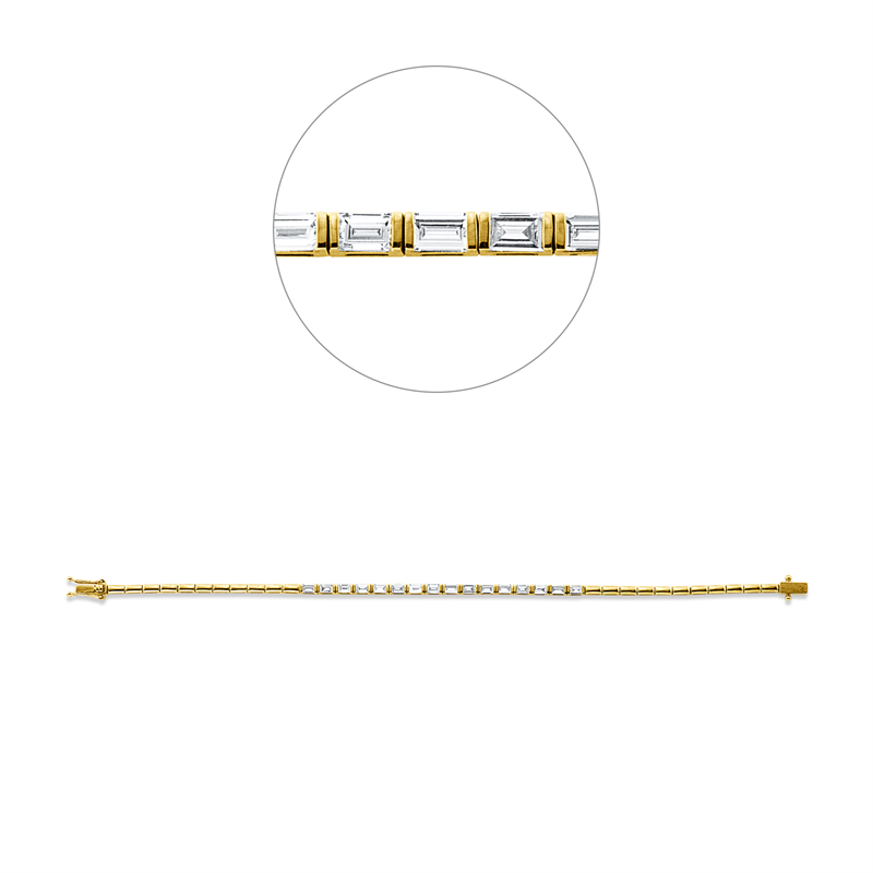 Armband 18 kt GG, 16 Bag. 1,03 ct, TW-vsi