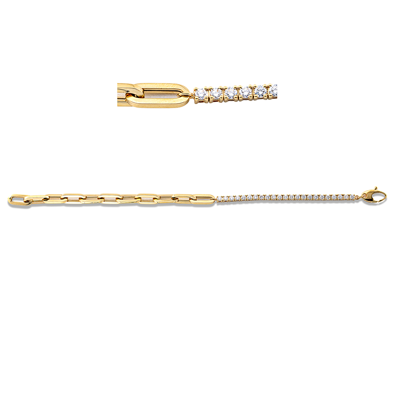 Armband 18 kt GG, 23 Brill. 1,15 ct, TW-vsi